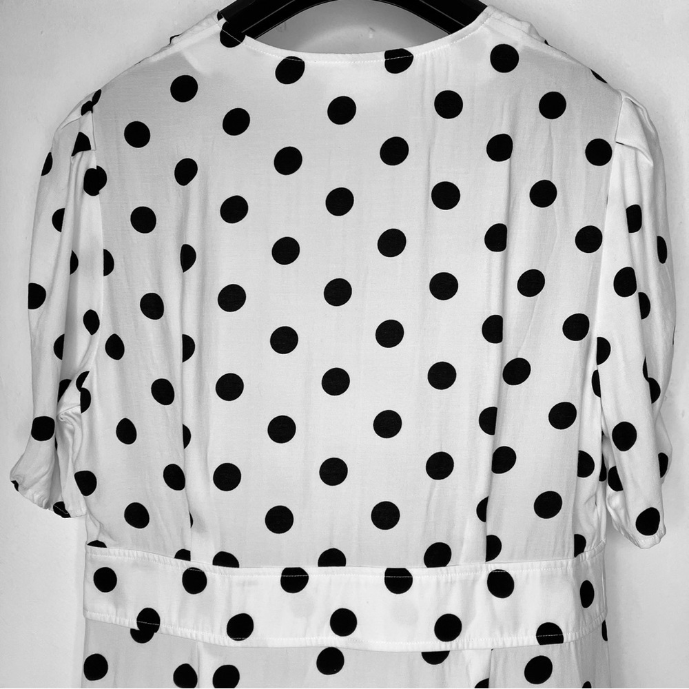 RIXO London Laura Button Down Mini Dress in Black & White Polka Dot XL - Picture 9 of 12